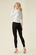 Load image into Gallery viewer, HIGH RISE DISTRESSED SKINNY W RAW HEM
