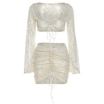Load image into Gallery viewer, Sequins Bandage Skirt Suit
