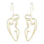 Load image into Gallery viewer, Female Silhouette Long Earrings
