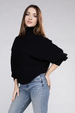 Load image into Gallery viewer, Viscose Dolman Sleeve Turtleneck Sweater
