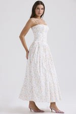 Load image into Gallery viewer, Liana Long White Floral Dress
