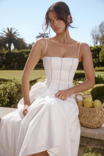 Load image into Gallery viewer, Liana Long White Floral Dress
