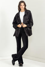 Load image into Gallery viewer, Completely Charmed Oversized Satin shirt
