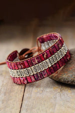 Load image into Gallery viewer, Handmade Triple Layer Natural Stone Bracelet
