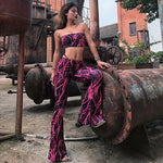 Load image into Gallery viewer, Leilani Black and Electric Pink Two-Piece Pants Outfit
