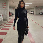 Load image into Gallery viewer, Emma Full Length Turtle Neck Dress
