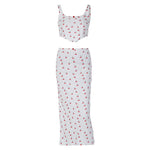 Load image into Gallery viewer, Ivy Cherry Print Two-piece Skirt Set
