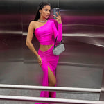 Load image into Gallery viewer, Rylee Slit One-shoulder Long-sleeved Dress

