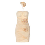Load image into Gallery viewer, Eliana New Tie-up Rose Fitted Dress

