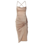 Load image into Gallery viewer, Paisley High Waist Split Satin Midi Dress

