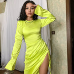 Load image into Gallery viewer, Charlotte long-sleeved high-waisted slim dress
