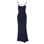 Load image into Gallery viewer, Elena Backless Long Satin Dress
