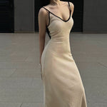 Load image into Gallery viewer, Serenity Deep V-neck Light Sweater Dress

