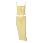 Load image into Gallery viewer, Genesis Yellow Two-Piece Skirt Set
