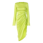 Load image into Gallery viewer, Charlotte long-sleeved high-waisted slim dress
