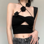 Load image into Gallery viewer, Brooklyn Black Roses Crop Top
