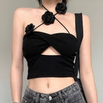 Load image into Gallery viewer, Brooklyn Black Roses Crop Top
