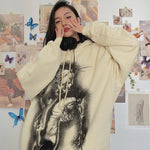Load image into Gallery viewer, Hazel Spikes Print Long Sleeve Hooded Sweatshirt
