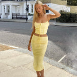 Load image into Gallery viewer, Genesis Yellow Two-Piece Skirt Set
