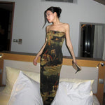 Load image into Gallery viewer, Maya Strapless Vintage Print Dress
