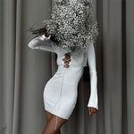Load image into Gallery viewer, Isla Long Sleeve Laced Chest Mini Dress
