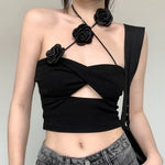 Load image into Gallery viewer, Brooklyn Black Roses Crop Top
