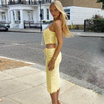 Load image into Gallery viewer, Genesis Yellow Two-Piece Skirt Set
