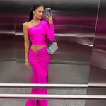Load image into Gallery viewer, Rylee Slit One-shoulder Long-sleeved Dress
