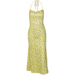 Load image into Gallery viewer, Aubrey Yellow Long Slit Floral Dress
