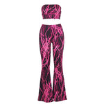 Load image into Gallery viewer, Leilani Black and Electric Pink Two-Piece Pants Outfit
