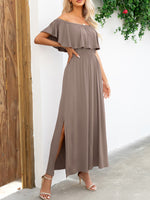 Load image into Gallery viewer, Off-Shoulder Slit Maxi Dress
